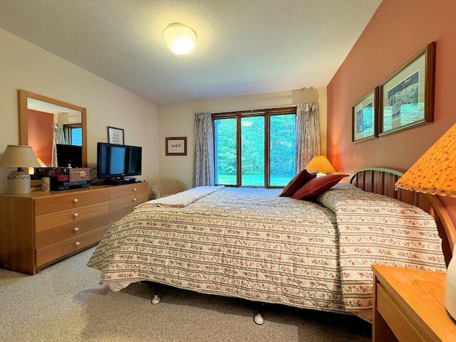 34 Sugar Brook Rd Unit F4, Peru, VT 05152 - carpeted bedroom featuring vaulted ceiling and a textured ceiling