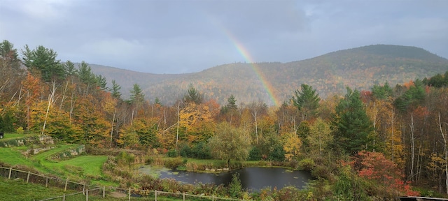 property view of mountains featuring a water view