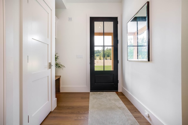 entryway with light wood-type flooring