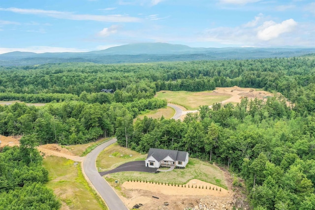 bird's eye view featuring a mountain view