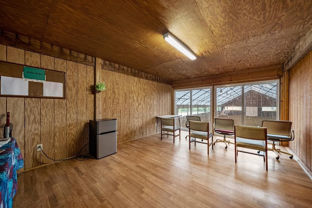 sunroom / solarium with wooden ceiling