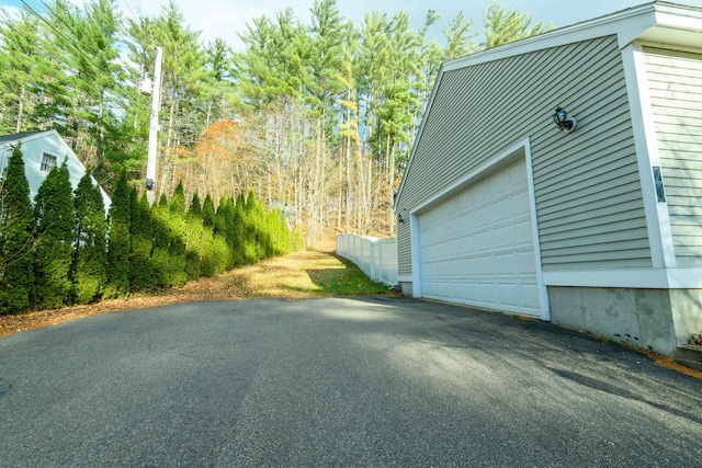 view of garage