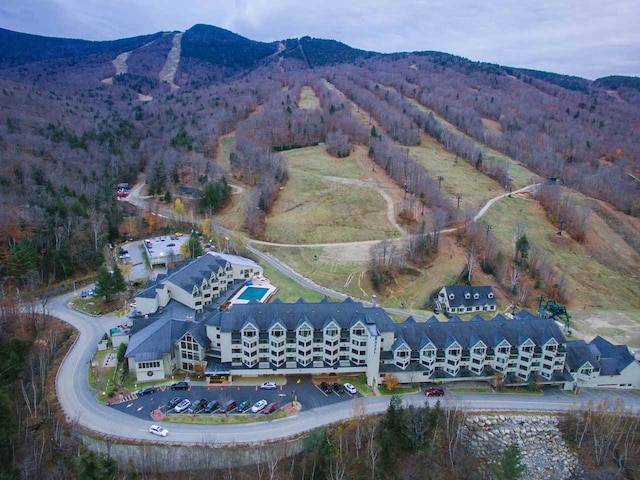 aerial view featuring a mountain view