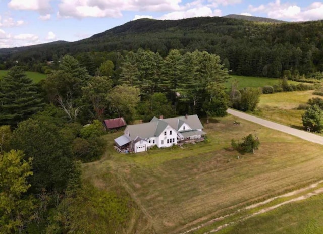 birds eye view of property featuring a mountain view