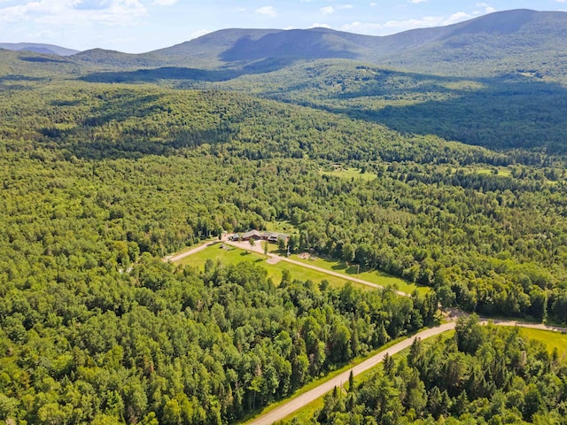 drone / aerial view with a mountain view