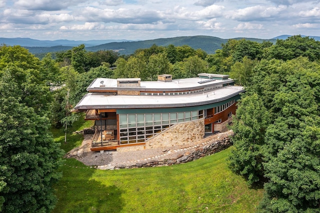 exterior space featuring a mountain view