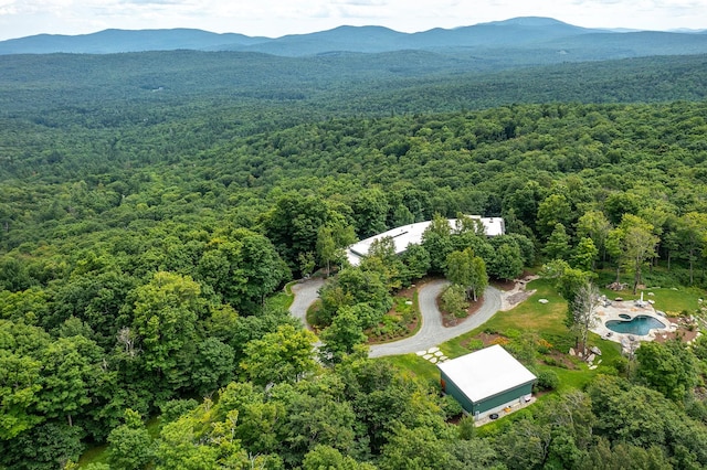 bird's eye view with a mountain view