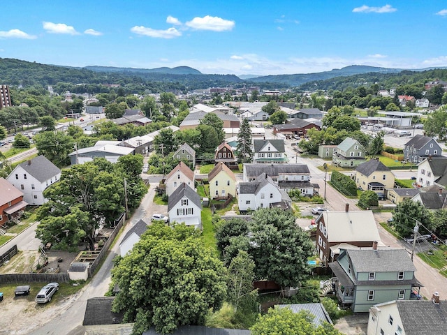 bird's eye view with a mountain view