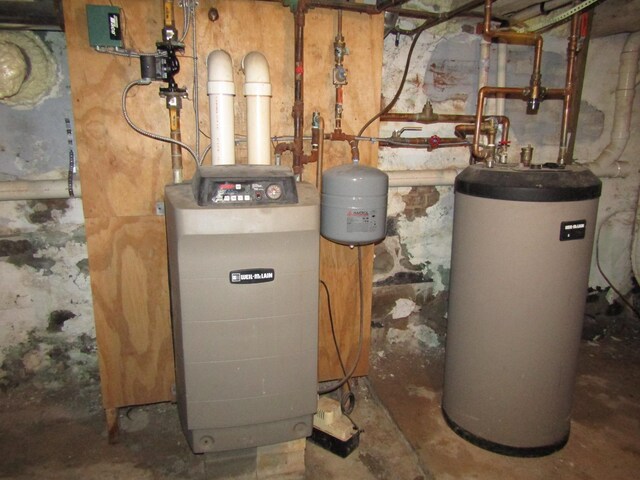 utility room with gas water heater