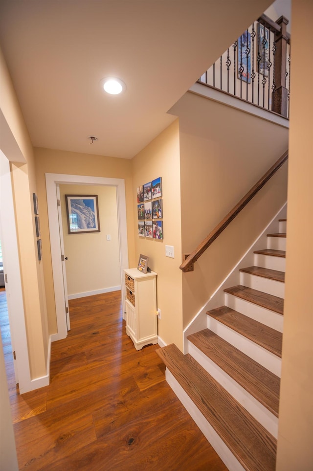 hall featuring wood-type flooring