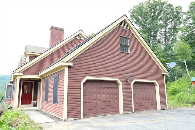 view of garage