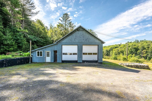 view of garage