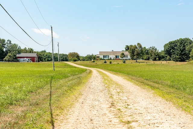 view of street featuring a rural view