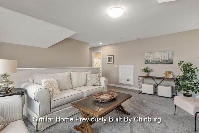 living room featuring carpet flooring