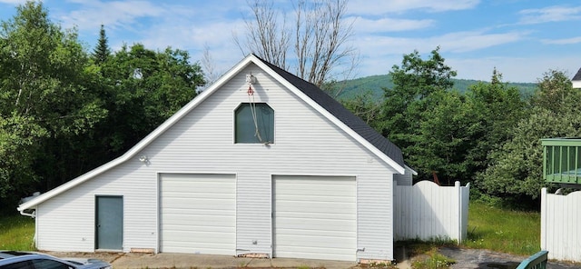 view of garage