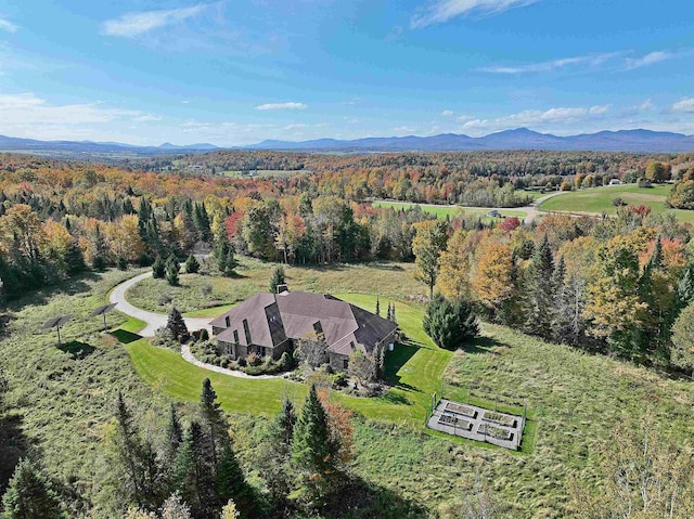 aerial view featuring a mountain view