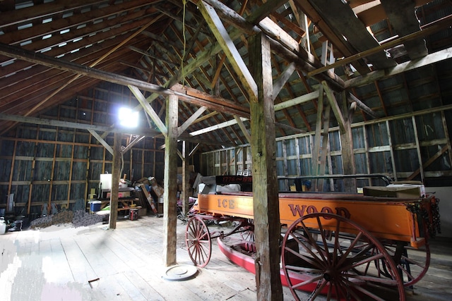 misc room with high vaulted ceiling
