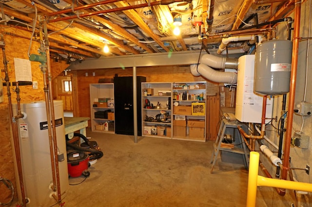 basement with gas water heater