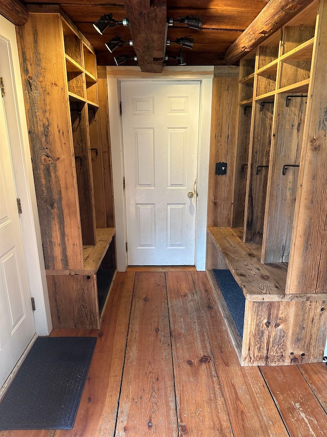 mudroom featuring wood-type flooring