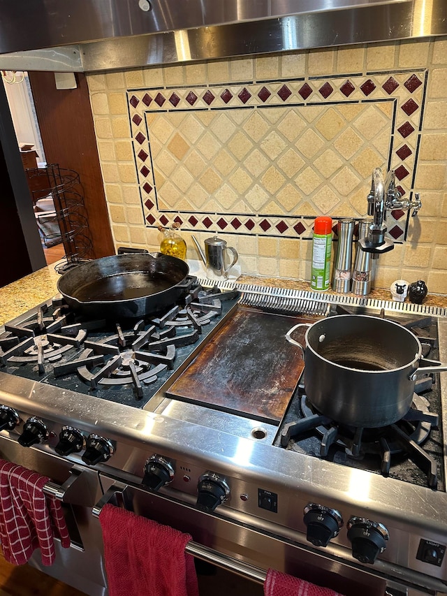 kitchen featuring high end stove