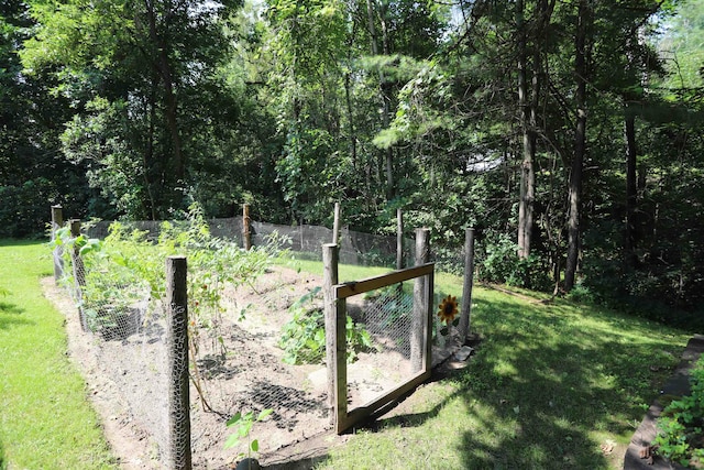 view of gate featuring a lawn