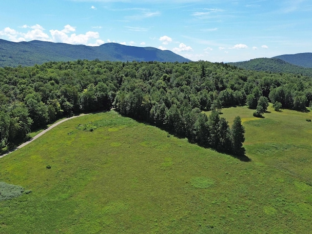 bird's eye view with a mountain view