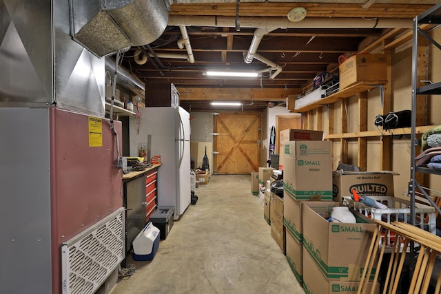 storage room with heating unit