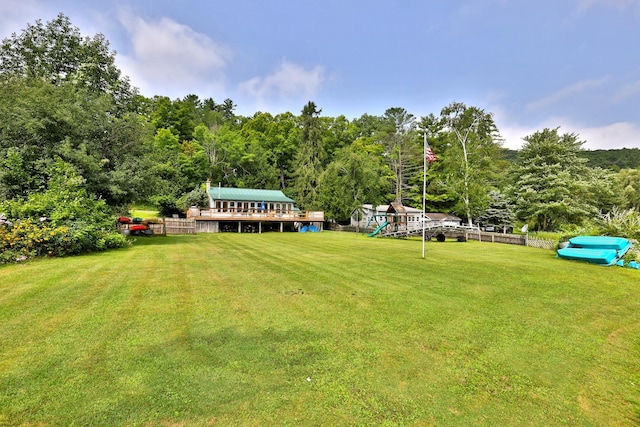 view of yard featuring a playground