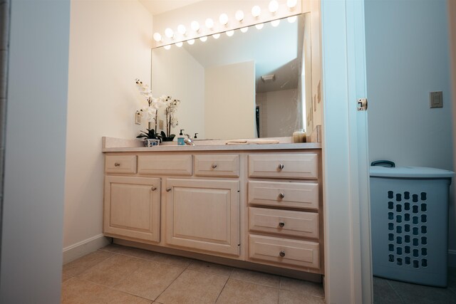 bathroom featuring vanity and tile patterned floors