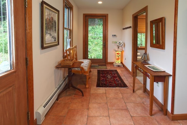 entryway featuring baseboard heating