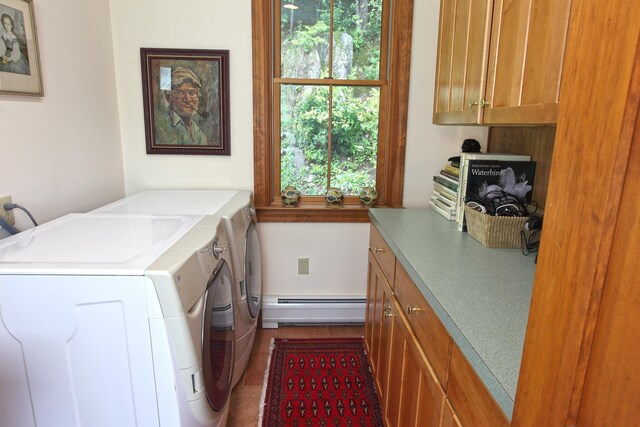 bathroom with a bathing tub and baseboard heating