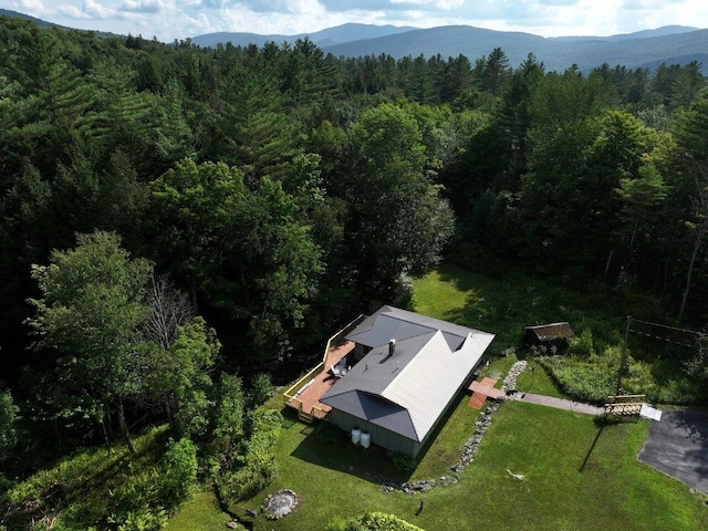 drone / aerial view with a mountain view