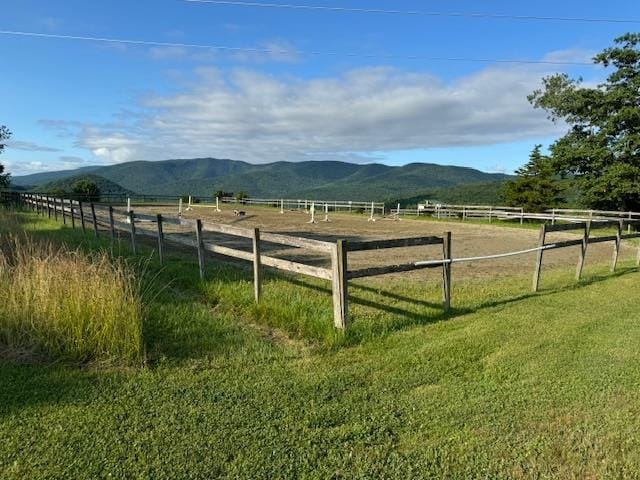 mountain view with a rural view