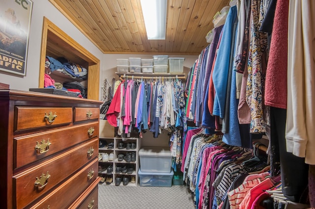 view of walk in closet