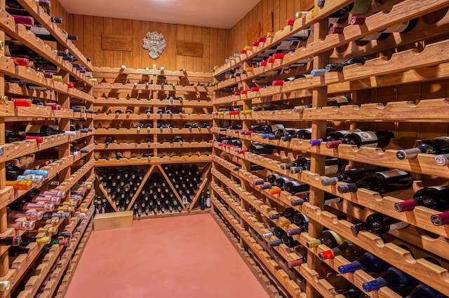 view of wine cellar