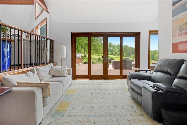 living room featuring french doors