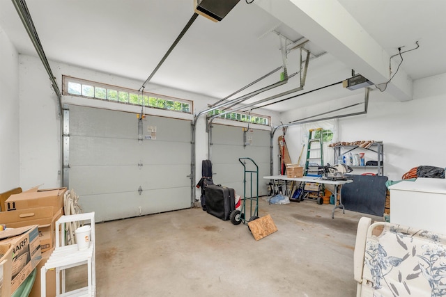 garage featuring a garage door opener