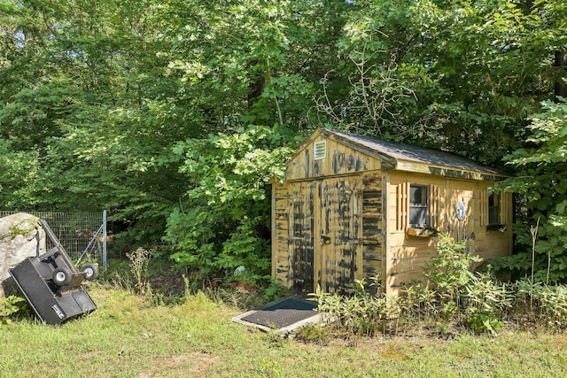 view of shed