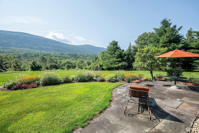 exterior space featuring a mountain view