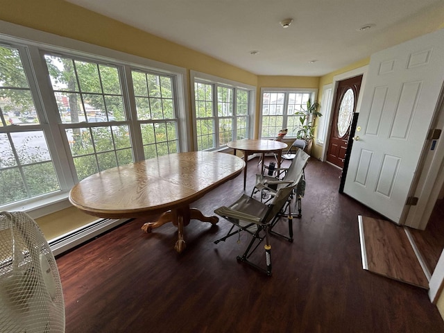 sunroom / solarium with baseboard heating