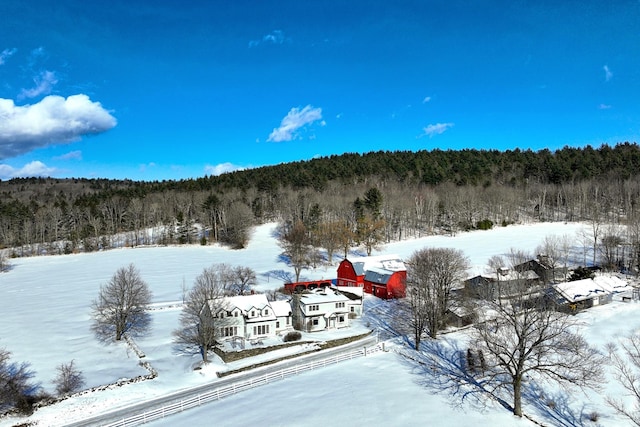 view of snowy aerial view