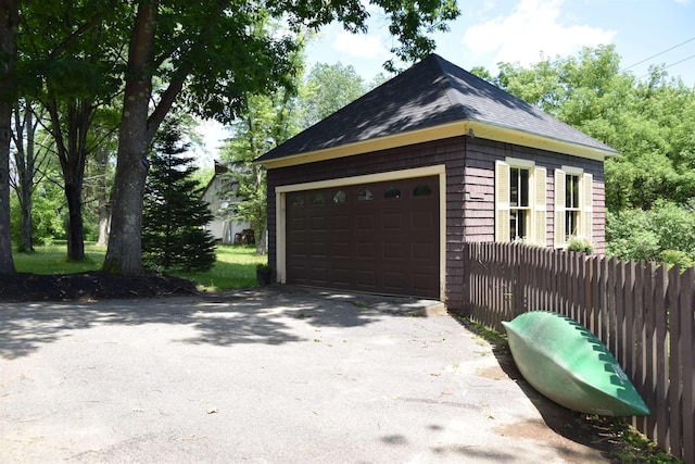 view of garage