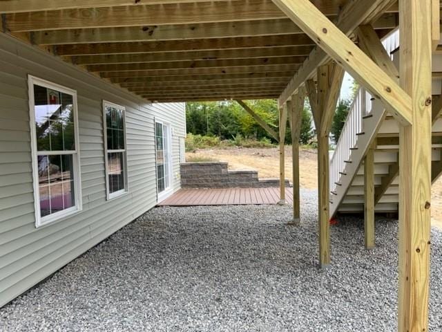 view of patio with a wooden deck