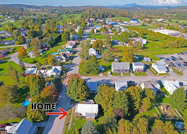 aerial view featuring a mountain view