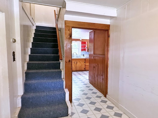 10 Hawthorne St, Plymouth, NH 03264 - stairs featuring tile patterned floors