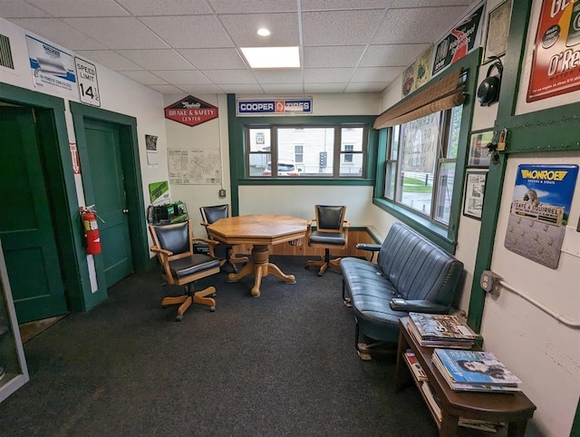 office featuring a drop ceiling