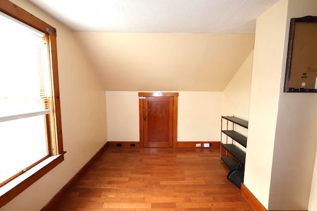 bonus room featuring light hardwood / wood-style floors and lofted ceiling