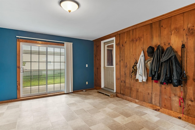 14 School St, Highgate, VT 05459 - unfurnished room with baseboards and wood walls
