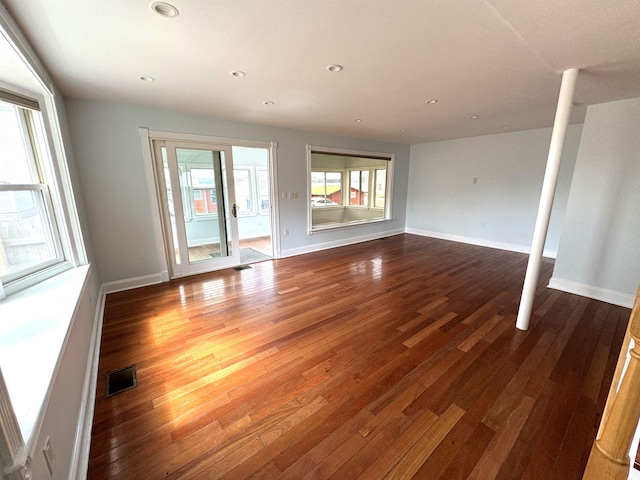 interior space with hardwood / wood-style flooring