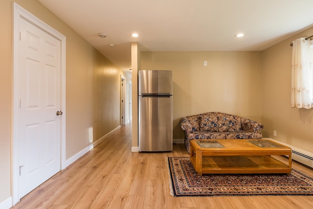 living room with light wood-type flooring